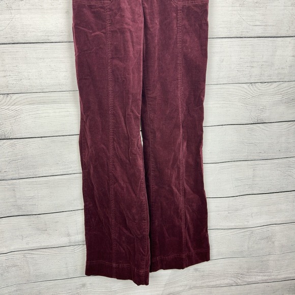 Anthropologie Pilcro Burgundy Corduroy Belted Wide Leg Jumpsuit Size Small / 4 - Picture 4 of 9